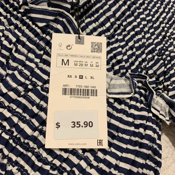 NWT ZARA crop blouse. Sz Medium. This is gorgeous. Tags on - Picture 11 of 16